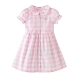 Dave Bella Girls Summer Princess Dresses 7-13 Years Pink Plaid Children Short Sleeve Party Dress Sweet Clothes DK2262159
