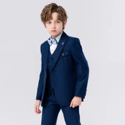 90-170 Kids Spring 5Pieces/Set Jacket Vest Pants Bowtie Brooch Party Dress Boys Host Costume Children Graduation Photograph Suit