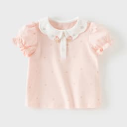 Dave Bella Girl Polo T-shirts Kids Summer Printed Tees Children Short Sleeve Cotton Tops Casual Outdoor Clothes DB2262391
