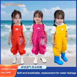 Kids Waterproof Bib Overalls With Boots Toddler Waders Lightweight Beach Jumpsuit For Fishing Creek Play Kindergarten Water Gear