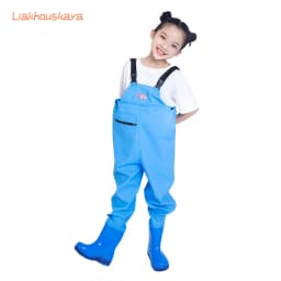 Kids Waterproof Bib Overalls With Boots Toddler Waders Lightweight Beach Jumpsuit For Fishing Creek Play Kindergarten Water Gear
