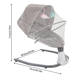 Remote Control Electric Baby Swing Chair Max Load 18kg 4 Gear Swing Angle Timing Bluetooth Music Sunshade Mosquito Net Safety