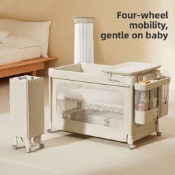 Crib Newborn Splice King Bed Shaking Bed Portable Movable Folding Multifunctional Crib