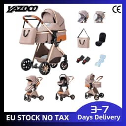 High Landscape 3-in-1 Baby Stroller Combo with Newborn Safety Car Seat, Skin-Friendly Breathable Fabric, Lightweight Aerospace-Grade Aluminum Frame, One-Click Fold Compact Travel Pram