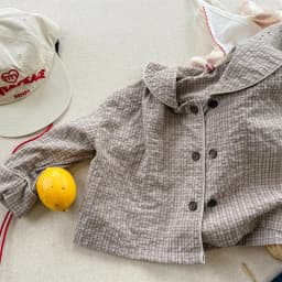 2026 Autumn New Girls Plaid Shirts Children Long Sleeve Tops Baby Girl Large Lapel Cotton Linen Blouse Kids Casual Tops