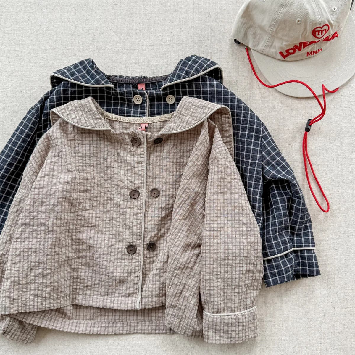 2026 Autumn New Girls Plaid Shirts Children Long Sleeve Tops Baby Girl Large Lapel Cotton Linen Blouse Kids Casual Tops