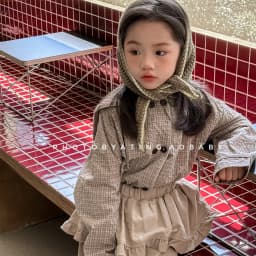 2026 Autumn New Girls Plaid Shirts Children Long Sleeve Tops Baby Girl Large Lapel Cotton Linen Blouse Kids Casual Tops