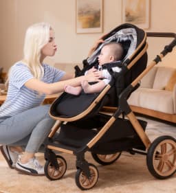 2026 3-in-1 Elegant Elevated-View Travel System Stroller, Portable Easy-Fold Pushchair with Infant Car Seat, EU Certified