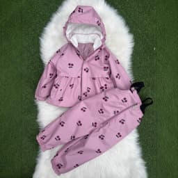 Girls' Down Jacket 2026 Winter New Printed Fashionable Windproof And Warm Children's Hooded Cotton Jacket Thickened Ski Jacket