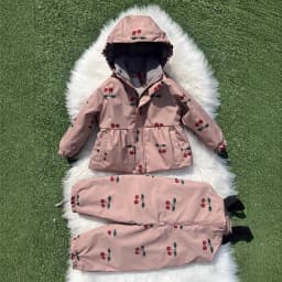 Girls' Down Jacket 2026 Winter New Printed Fashionable Windproof And Warm Children's Hooded Cotton Jacket Thickened Ski Jacket
