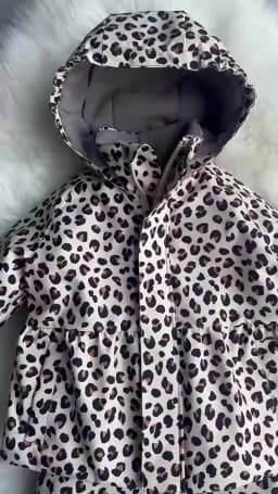 Girls' Down Jacket 2026 Winter New Printed Fashionable Windproof And Warm Children's Hooded Cotton Jacket Thickened Ski Jacket