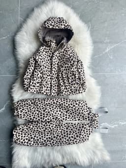 Girls' Down Jacket 2026 Winter New Printed Fashionable Windproof And Warm Children's Hooded Cotton Jacket Thickened Ski Jacket