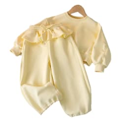 Hoodie Sweatpants Two-piece Set Grils Children Spring Autumn New Korean Loose Casual Sporty Long Sleeves Solid