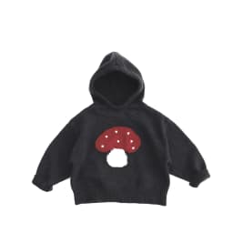 2026 New Children Mushroom Kniited Sweaters Hooded Korean Style Unisex Toddlers Kids Casual Sweater