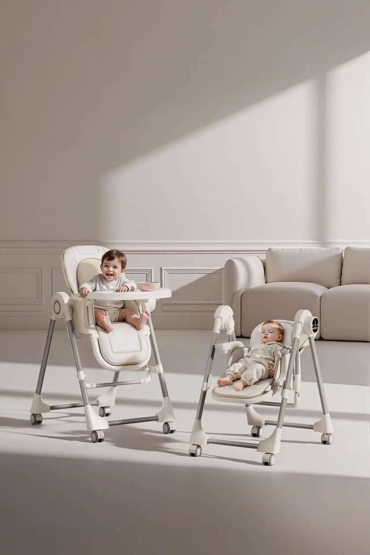 Baby High Chair Baby Dinner Table Chair Multi Functional Five-point Safety Belt Double Protection Baby High Chair