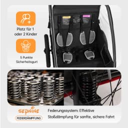 Sepnine BT920 Children Bicycle Trailer And Stroller 2-in-1 The Shock-absorbing Tire Has a Breathable Safe And Foldable Storage Space