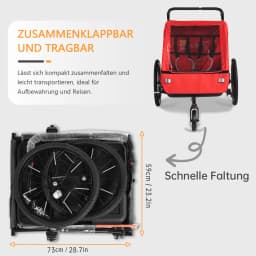 Sepnine BT920 Children Bicycle Trailer And Stroller 2-in-1 The Shock-absorbing Tire Has a Breathable Safe And Foldable Storage Space