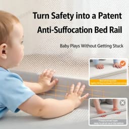 1 Side Bed Guard Rail for Toddlers 47" 59" 71" 78" Adjustable Folding Up Bed Railing Baby Bed Rails Guard for Twin Queen King Full Size Bed