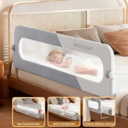 1 Side Bed Guard Rail for Toddlers 47" 59" 71" 78" Adjustable Folding Up Bed Railing Baby Bed Rails Guard for Twin Queen King Full Size Bed