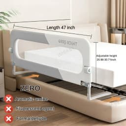 1 Side Bed Guard Rail for Toddlers 47" 59" 71" 78" Adjustable Folding Up Bed Railing Baby Bed Rails Guard for Twin Queen King Full Size Bed