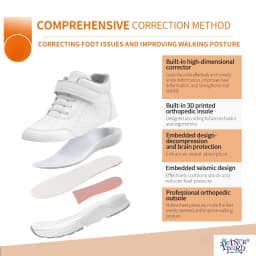 Orthopedic Casual Shoes for Kids White Color Leather Ankle Support School Footwear with Corrective Insole