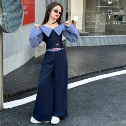 French design teen girls clothes set Off Shoulder splicing grid tops+wide leg pants 2pcs junior kids fashion suit child outfits