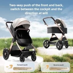 Two-way High-view Baby Stroller Can Sit, Lie, Fold, Shock-absorbing, Portable Newborn Baby Stroller