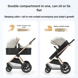 Two-way High-view Baby Stroller Can Sit, Lie, Fold, Shock-absorbing, Portable Newborn Baby Stroller
