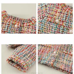 Luxury Designers Baby Kids Cropped Tweed Jacket with Button for Girls High Fashion Streetwear Korean Child Spring Autumn Coat