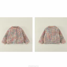 Luxury Designers Baby Kids Cropped Tweed Jacket with Button for Girls High Fashion Streetwear Korean Child Spring Autumn Coat