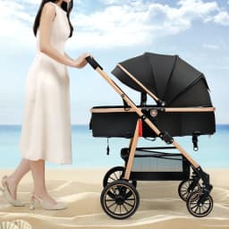 Portable 3-in-1 Baby Stroller Lightweight Travel Baby Stroller Foldable 3-in-1 Baby Stroller with Car Seat High Views,two-way