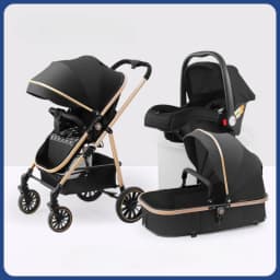 Portable 3-in-1 Baby Stroller Lightweight Travel Baby Stroller Foldable 3-in-1 Baby Stroller with Car Seat High Views,two-way