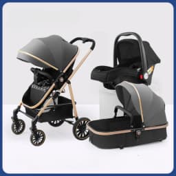 Portable 3-in-1 Baby Stroller Lightweight Travel Baby Stroller Foldable 3-in-1 Baby Stroller with Car Seat High Views,two-way