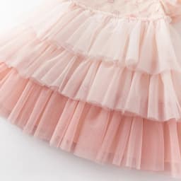 Dave Bella Girls Baby Princess Dress Summer Sweet Cute Bubble Sleeves Elegant Pink Mesh Layered Dress Party Outdoor DB2251649
