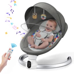 Electric Baby Swing Gray, Baby Lounge Chair with Remote Control and Wireless Control Style Application, Up to 9kg