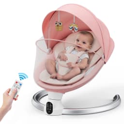 Electric Baby Swing Gray, Baby Lounge Chair with Remote Control and Wireless Control Style Application, Up to 9kg