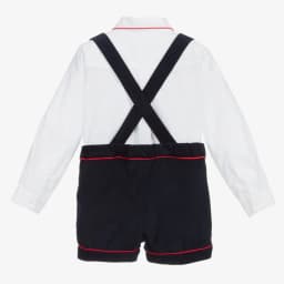 Boys Spanish Clothes Set Baby Long Sleeve Shirts Navy Shorts Infant Birthday Holiday Outfits Children Boutique Spain Clothing