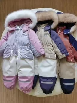 -30 Degree Baby Winter Coat Thicken Baby Jumpsuit Warm Children Jacket Waterproof Kids Ski Suit Hooded Baby Snowsuit 1-5 Years
