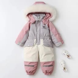 -30 Degree Baby Winter Coat Thicken Baby Jumpsuit Warm Children Jacket Waterproof Kids Ski Suit Hooded Baby Snowsuit 1-5 Years