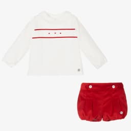 Baby Boys Ivory & Blue Velvet Shorts Set Infant Birthday Suit Kids Spanish Cotton Outfits Toddler Wedding Party Wear