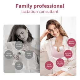 2PCS Electric Breast Pump Hands-Free Breast Pumps 12 Levels, LCD Display, 1200mAh Rechargeable Double Milk Extractor