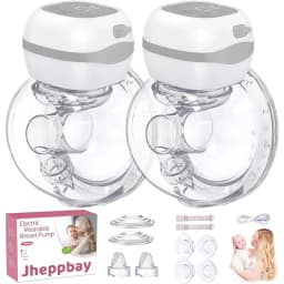 2PCS Electric Breast Pump Hands-Free Breast Pumps 12 Levels, LCD Display, 1200mAh Rechargeable Double Milk Extractor