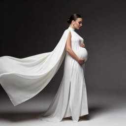 Elegant High Neck Maternity Photography Props Dress Cape Sleeve Pregnancy Gown Photo Shoot Sexy Baby Shower Women Maxi Gowns