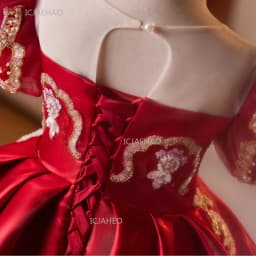 Party Dress Red Children Girls Pageant Host Birthday Wedding Flower Girl Piano Recital Performance Gown Toddler Formal Dresses