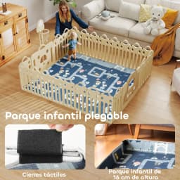 Aiyaplay Reversible Foldable Padded Baby Rug 202X180.5X1 cm Foldable Sides Waterproof Multicolor