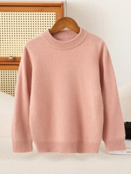 Children's Wool Sweater Pullover Autumn Winter Girls Boys Basic Mock Neck 100% Merino Wool Knitwear Kids Cashmere Thick Clothing