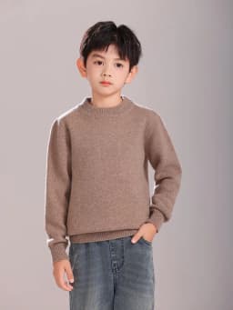 Children's Wool Sweater Pullover Autumn Winter Girls Boys Basic Mock Neck 100% Merino Wool Knitwear Kids Cashmere Thick Clothing