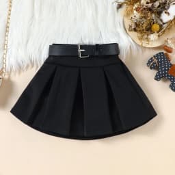 2025 Autumn And Winter Outfits Kids Girls' 3 Pcs Set Dress + Belt + Hat New Clothes For Baby Girls Toddler Clothing For 2-8Year