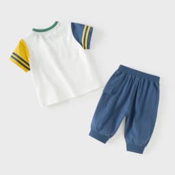 Dave Bella Boys Summer Suit Children Printed Short Sleeve T-shirt Shorts Two-Piece Set Casual Tops Pants Clothing Set DB2260680