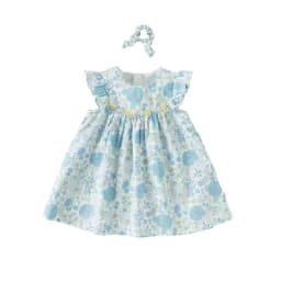 Dave Bella Girls Baby Princess Dress Summer Charm Sweet Elegant Children's Green Plaid Thin Dress Gentle Wallet Party DB2252325